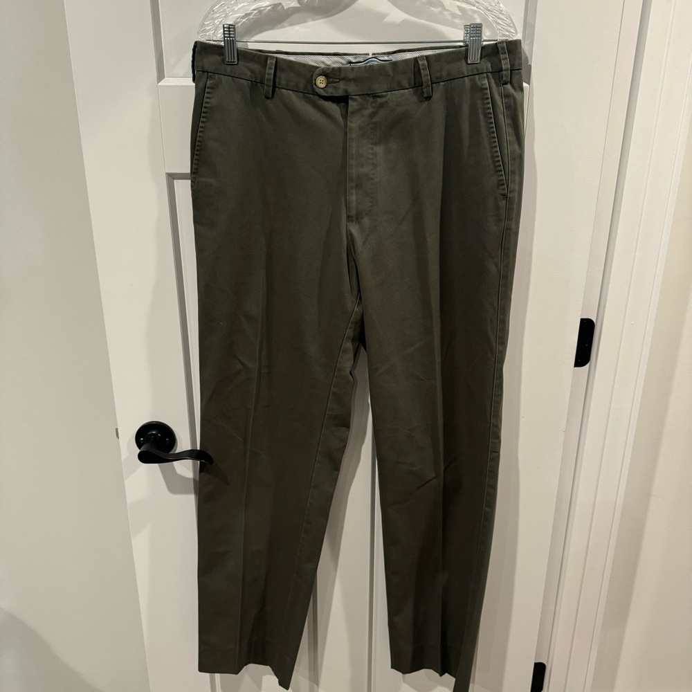 NWOT Peter Millar Raleigh Green Pima Cotton Washed Chino Pants 34 X 32